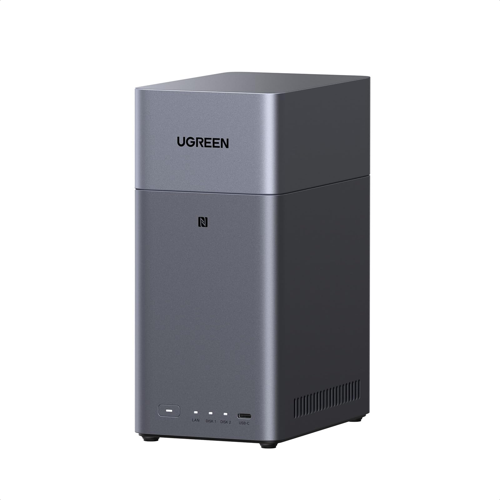 Ugreen Nasync Dh2300 2 Bay Desktop Nas, 4Gb Ram, Nfc One-Touch Connection, Ai Photo Album, 1Gbe Lan, Beginner-Friendly Nas System, Nas Server For Home (Diskless) (Dh2300)