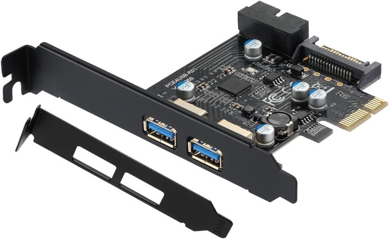 Yaboang Pci-E Usb Card 3.0 2-Port Expansion Card,Usb Port Card 19-Pin Usb3.0 Interface, Pci Express Expansion Card Suitable For Desktop Windows Xp/Vista/7/8/10/Linux/Ubuntu（2X Type A）