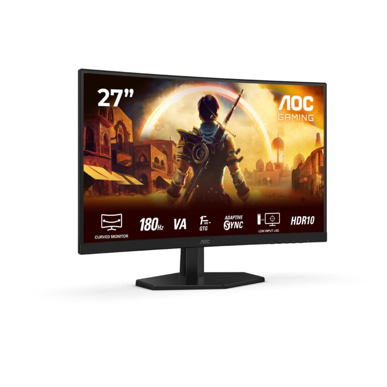 Aoc Gaming C27G42E - 27 Inch Full Hd Curved Monitor, 180 Hz, 0.5 Ms, Freesync Premium (1920X1080, 1X Hdmi 2.0, 1X Displayport 1.4) Black