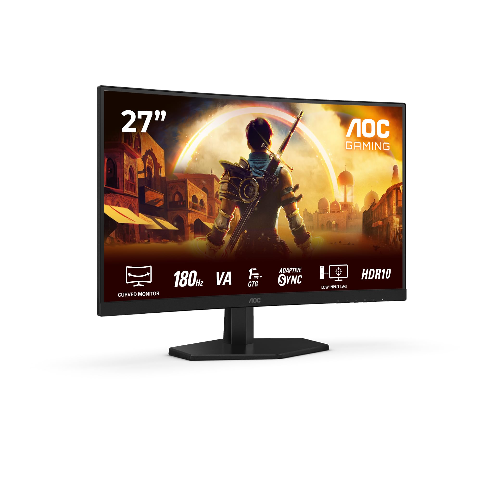 Aoc Gaming C27G42E - 27 Inch Full Hd Curved Monitor, 180 Hz, 0.5 Ms, Freesync Premium (1920X1080, 1X Hdmi 2.0, 1X Displayport 1.4) Black