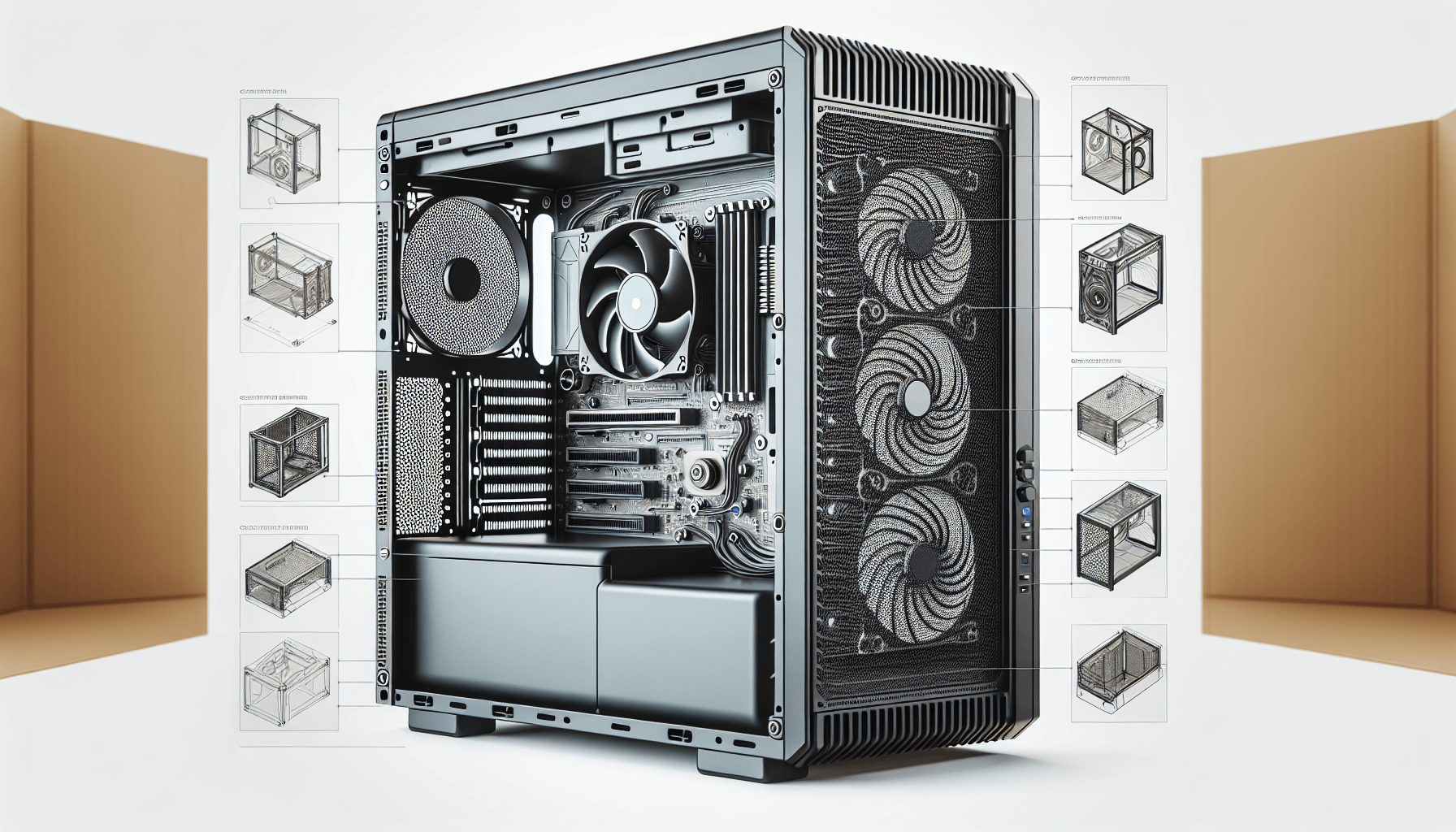 Msi Mag Forge Vs Gamdias Aura Gc2 Comparison Showing Multiple Mid-Tower Pc Cases Illustration