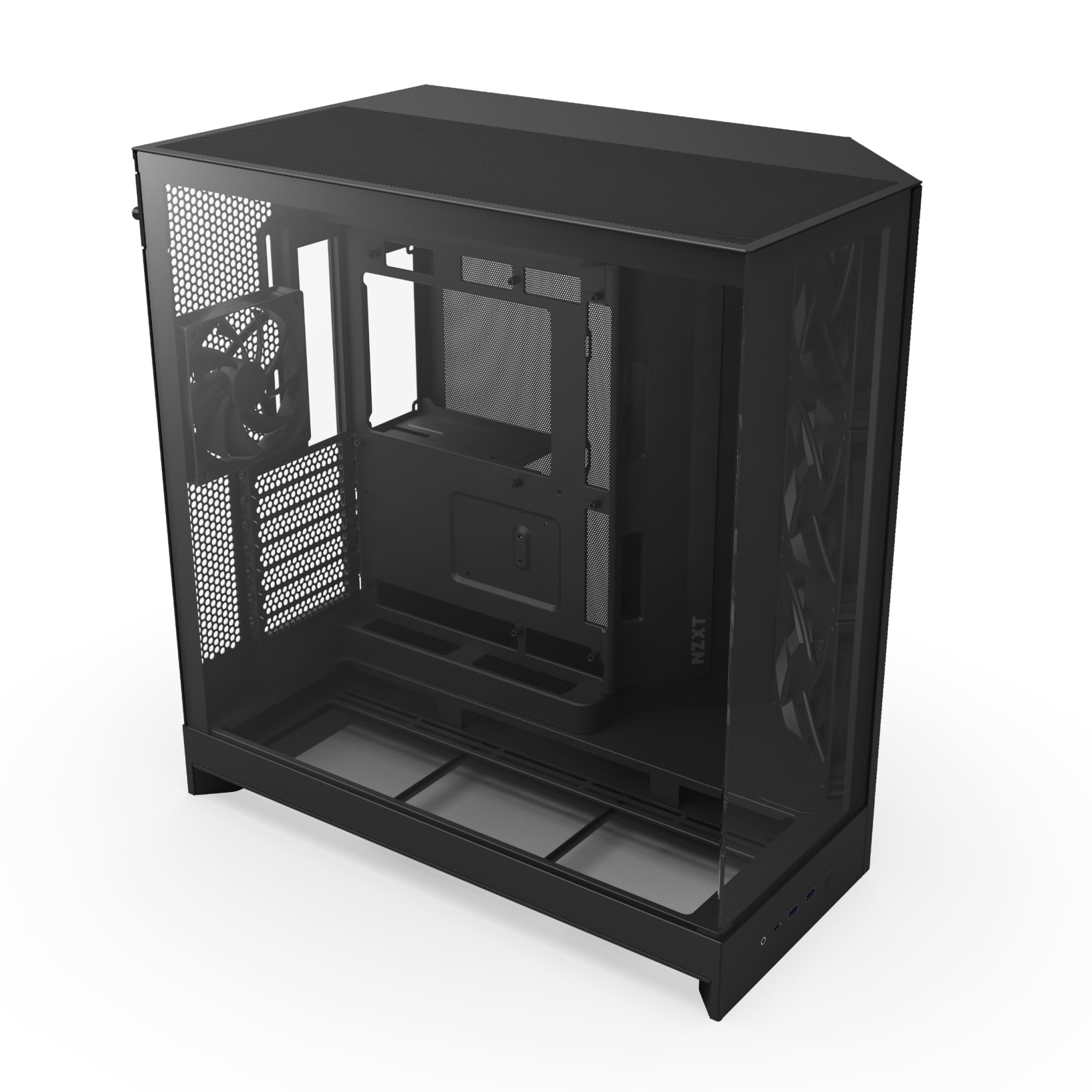 Nzxt H9 Flow (2025) – Large Dual-Chamber Atx Mid-Tower Airflow Pc Case – Includes 3 X 140Mm &Amp; 1 X 120Mm Fans – 420Mm Radiator Support – Tempered Glass – Back-Connect Ready – Black