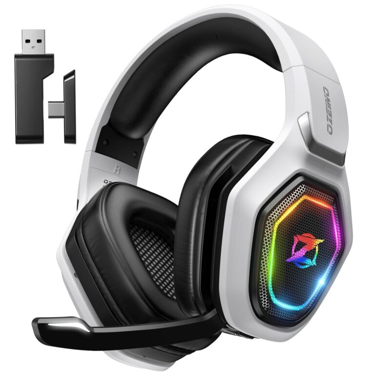 Ozeino Wireless Gaming Headset For Pc, Ps5, Ps4-2.4Ghz Lossless Audio Usb &Amp; Type-C Ultra Stable Gaming Headphones With 40Hr Battery Gamer Headset, Flip Microphone For Switch, Laptop, Mobile, Mac