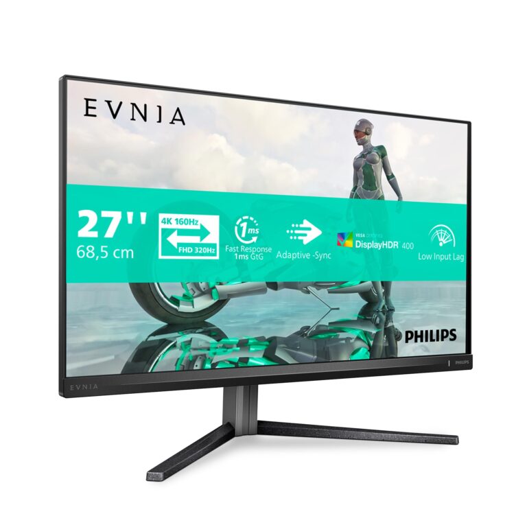 Philips Evnia 27M2N3800A - 27 Inch 4K Gaming Monitor, Ips, 4K 160 Hz/Fhd 320Hz Dual Frame, 0.5 Ms, Hdr400, G-Sync Comp, Height Adjust, Speakers (2X Hdmi 2.1, 1X Displayport 1.4)