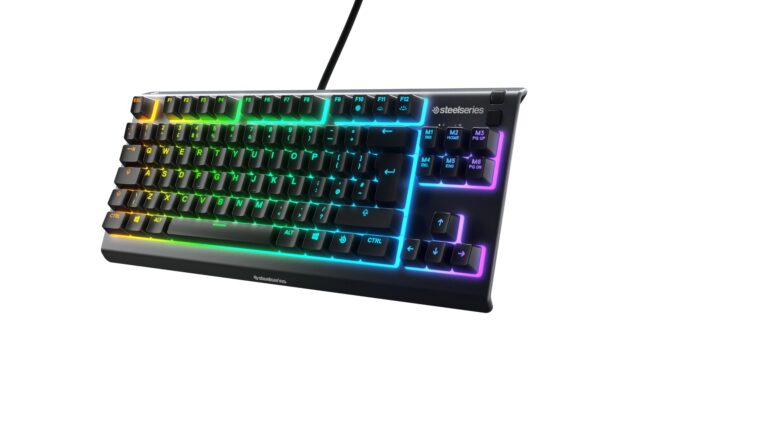 Steelseries Apex 3 Tkl - Gaming Keyboard - Tenkeyless Compact Form Factor - Silent Gaming Keyboard - 8-Zone Rgb Illumination - Ip32 Water &Amp; Dust Resistant - English Qwerty Layout , Black