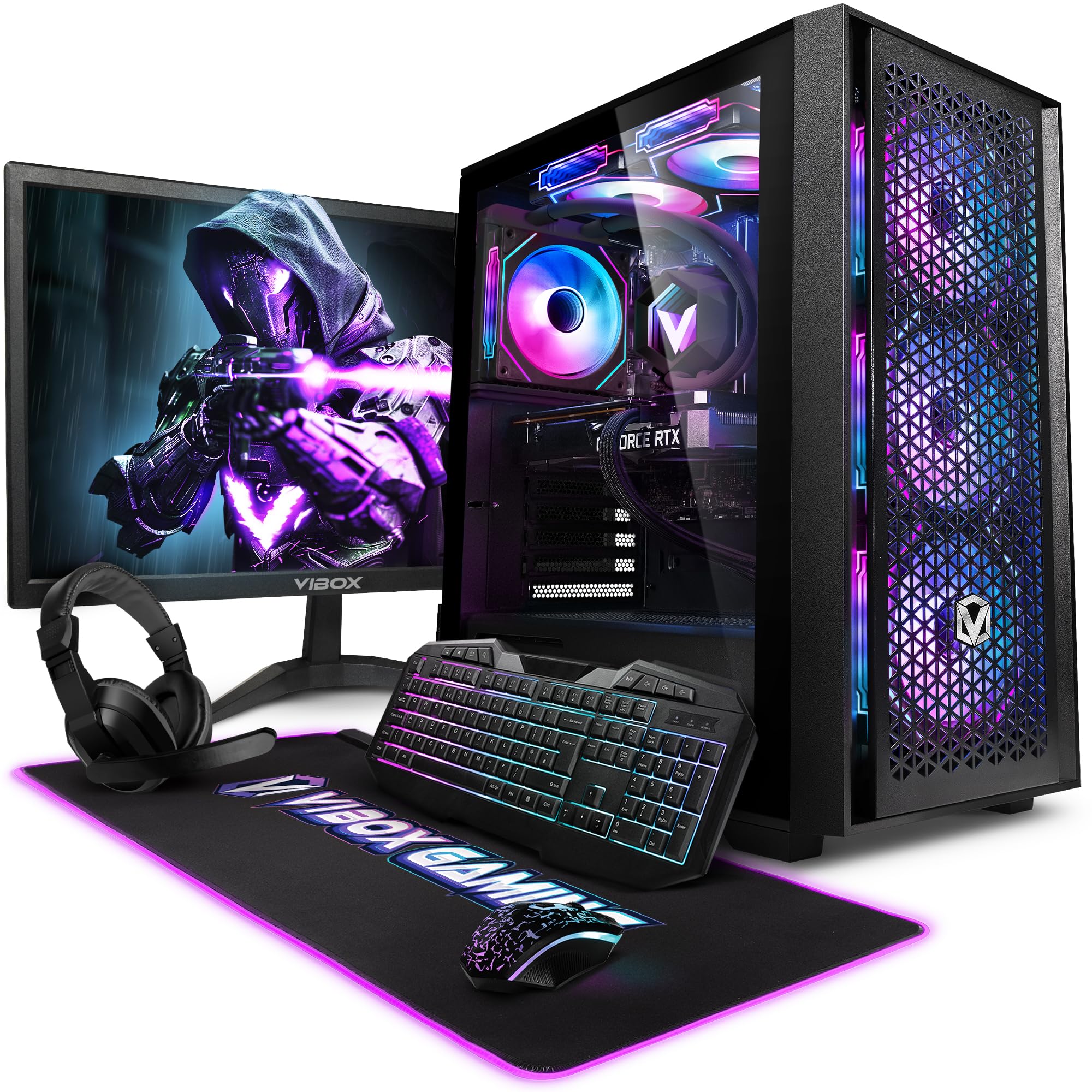 Vibox Iv-64 Gaming Pc Bundle • Amd Ryzen 7 5700X 4.6Ghz • Nvidia Rtx 4060 8Gb • 16Gb Ram • 1Tb Ssd • Windows 11 • 23&Quot; Monitor • Wifi