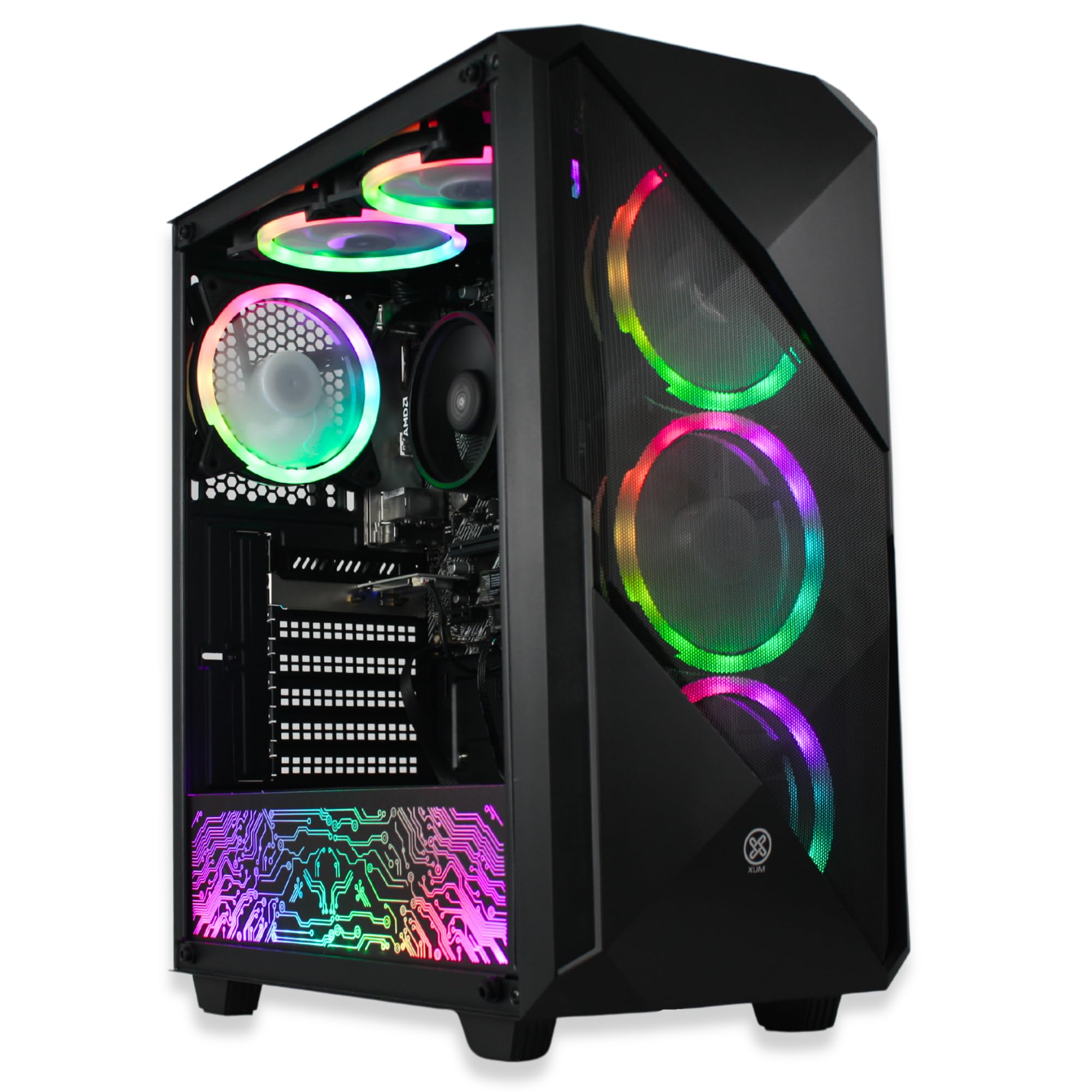 Xum Legend Prebuilt Gaming Pc: Amd Ryzen 5 5600G, Radeon Vega 7 Integrated Graphics, 16Gb Ddr4 Ram, 256Gb Nvme Ssd, 1Tb Hdd, 500W Psu 80+ Bronze, Argb, Wifi 5, Windows 11 Home, Entry Level, Black Case
