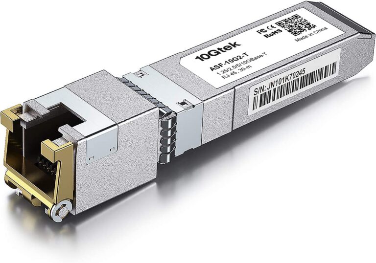 10Gtek 1.25/2.5/5/10Gbase-T Sfp+ Rj-45 Cat.6A Copper Transceiver, Up To 30 Meters, Compatible With Cisco Sfp-10G-T-S, Ubiquiti Unifi Uf-Rj45-10G, Fortinet, Netgear, D-Link And More