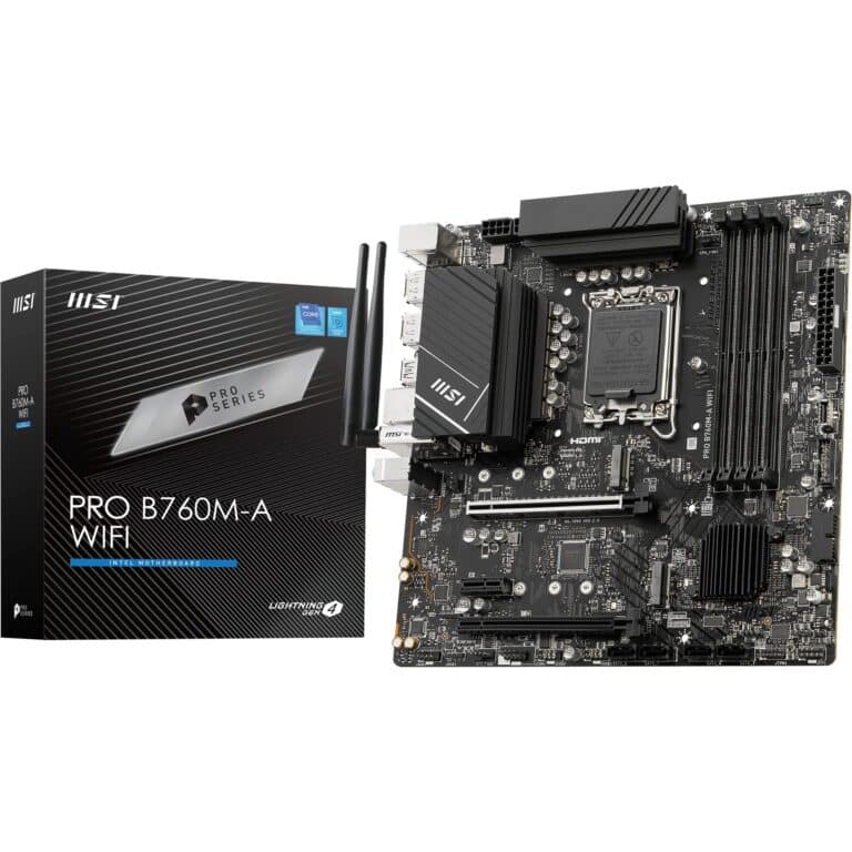 Msi Pro B760M-A Wifi Motherboard, Micro-Atx - For 12Th And 13Th Gen Intel Core Processors, Lga 1700 - Ddr5 Memory Boost 6800+Mhz/Oc, Pcie 4.0 X16 Slots, M.2 Gen4 Slots, 2.5G Lan, Wi-Fi 6E