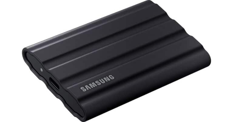 Samsung T7 Shield Portable Solid State Drive Usb 3.2 1Tb, Ip65 Water Resistant, External Ssd Compatible With Pc/Mac/Android/Gaming Consoles, Mu-Pe1T0S/Ww, 2023, Black